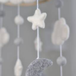 Cloud Mobile/Baby Felt Mobile/Nursery Star Mobile/ Handmade Mobile/ Baby Mobile/Crib Crib Decoration/ - thumbnail 4