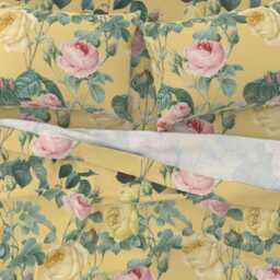 Floral Sheets - Belles Fleurs Jolie Rayure By Peacoquettedesigns Botanical Vintage Inspired Cotton Sateen Sheet Set Bedding Spoonflower - thumbnail 3