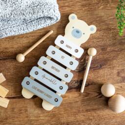 xylophone Bear - Wooden Music Toys Musical Personalised 1st 2nd 3rd Birthday Gift For Baby Lc965