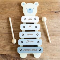 xylophone Bear - Wooden Music Toys Musical Personalised 1st 2nd 3rd Birthday Gift For Baby Lc965 - thumbnail 3