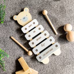 xylophone Bear - Wooden Music Toys Musical Personalised 1st 2nd 3rd Birthday Gift For Baby Lc965 - thumbnail 2