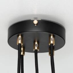 Bjorn 5-Port Ceiling Pendant Lamp Black Textile Cable Raw Brass - thumbnail 2