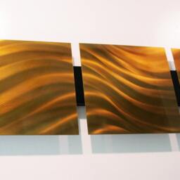 "Bronze Metal Wall Sculpture Modern Abstract Art Panel - 44"" X 8" - thumbnail 3