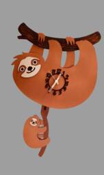 Sloth Personalised Wooden Pendulum Children's Clock - thumbnail 2