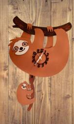 Sloth Personalised Wooden Pendulum Children's Clock - thumbnail 3