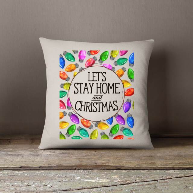 Christmas Decorative Pillow Sham - Let's Stay Home & Lights 18 - image 1