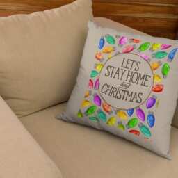 Christmas Decorative Pillow Sham - Let's Stay Home & Lights 18 - thumbnail 2