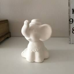 Elephant Figure, Baby Elephant, Ceramic Bisque, Ready To Paint, Dyi Project, Craft Gift For Boy, Girl, Easter Idea - thumbnail 3