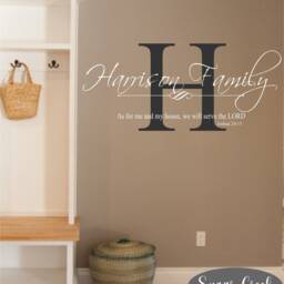 Personalized Family Name-Monogram-As For Me & My House We Will Serve The Lord-#1 - Vinyl Wall Decal - Words & Phrases - Joshua 2415 - thumbnail 2