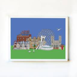 Montreal City Scape Art Print. Wall Art, City - thumbnail 1