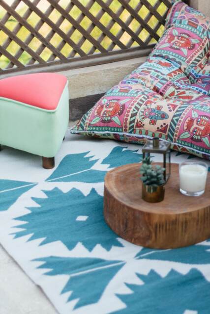 Teal Bustan Flatwoven Wool Kilim Rug Southwestern Floral Area Accent Runner Off White Living Kids Dining Decor 2x3 5x8 8x10 9x12 - image 1