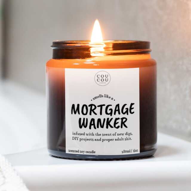 Funny Housewarming Candle Gift, Smells Like A Mortgage Wanker, Luxury Soy Wax - image 1