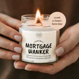 Funny Housewarming Candle Gift, Smells Like A Mortgage Wanker, Luxury Soy Wax - thumbnail 2