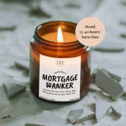 Funny Housewarming Candle Gift, Smells Like A Mortgage Wanker, Luxury Soy Wax - thumbnail 3