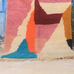 Colorful Moroccan Rug, Custom Fabulous Boujad Azilal Abstract Multicolored Carpet, Handmade Bohemian Rug - thumbnail 3