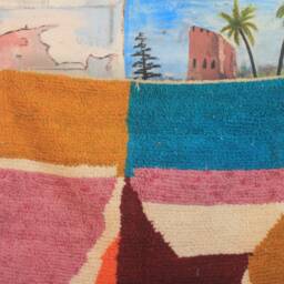 Colorful Moroccan Rug, Custom Fabulous Boujad Azilal Abstract Multicolored Carpet, Handmade Bohemian Rug - thumbnail 2