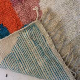 Colorful Moroccan Rug, Custom Fabulous Boujad Azilal Abstract Multicolored Carpet, Handmade Bohemian Rug - thumbnail 4