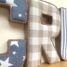 Fabric Personalised Letter With Velvet Or Corduroy Edging For Nursery Wall Decor - thumbnail 2