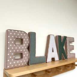 Fabric Personalised Letter With Velvet Or Corduroy Edging For Nursery Wall Decor - thumbnail 4