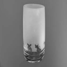 French Bulldog Vase - 15cm Crystal Glass Bud Vase With French Bulldog Frieze Design - thumbnail 3