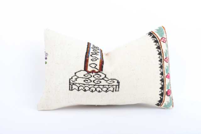 12x20 Turkish Kilim Pillow Vintage Wool Lumbar Cushion Cover - image 1