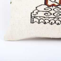 12x20 Turkish Kilim Pillow Vintage Wool Lumbar Cushion Cover - thumbnail 2