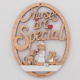 Personalized Nurse Christmas Ornament - Wood, Hand Painted, Laser Cut - thumbnail 3