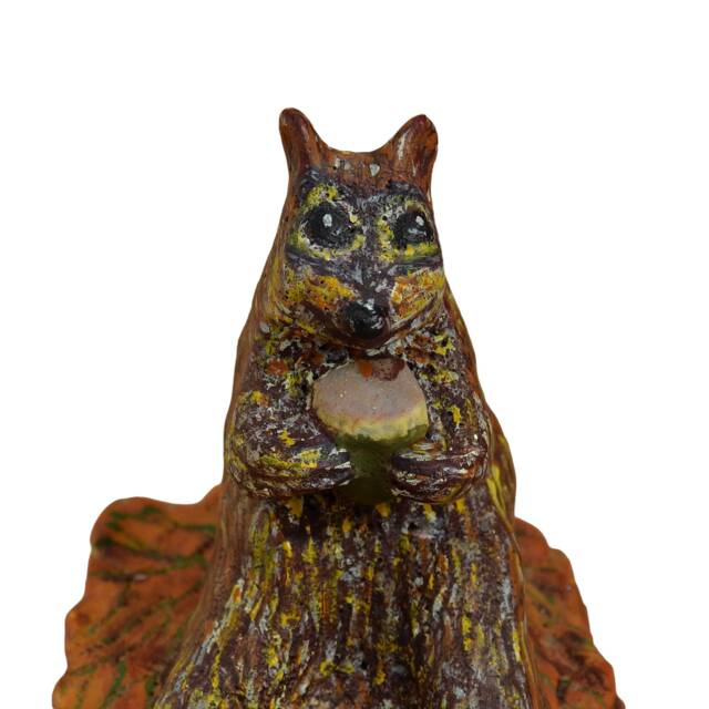 Hand-Painted Chipmunk Sculpture Ceramic Acorn Decor - image 1