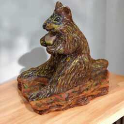 Hand-Painted Chipmunk Sculpture Ceramic Acorn Decor - thumbnail 3