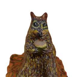Hand-Painted Chipmunk Sculpture Ceramic Acorn Decor - thumbnail 1