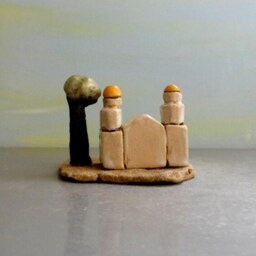 Ceramic Fairy House Sculpture, Rustic Fantasy Art Decor - thumbnail 4