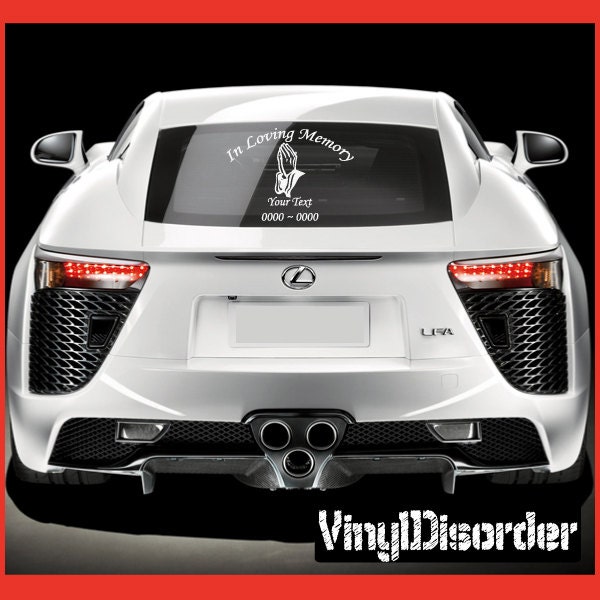 Praying Hands in Loving Memory Custom Car Or Wall Vinyl Decal Stickers - Ilmprayinghandset - image 1