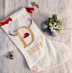 Christmas Stocking, Santa Xmas Decoration, Personalised Gift, Custom