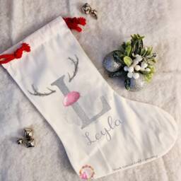 Christmas Stocking, Santa Xmas Decoration, Personalised Gift, Custom - thumbnail 2