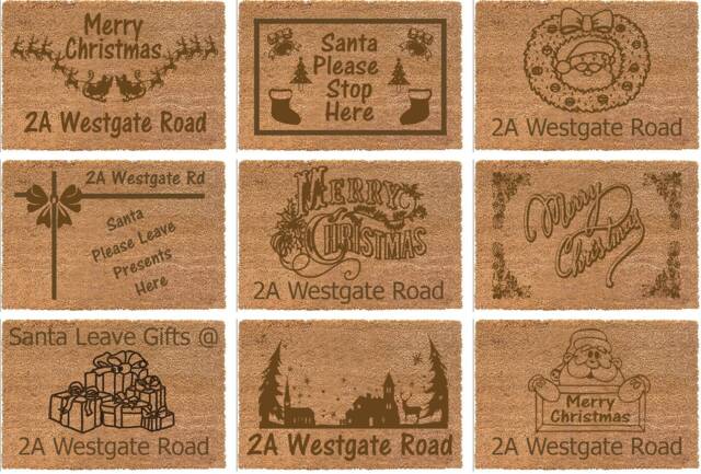 Personalised Christmas Doormat Custom Engraved Door Mat Coir Mat Welcome House Warming Gift Home - image 1