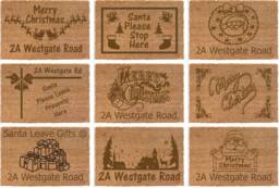 Personalised Christmas Doormat Custom Engraved Door Mat Coir Mat Welcome House Warming Gift Home - thumbnail 1
