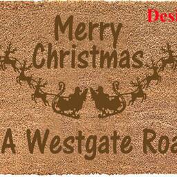 Personalised Christmas Doormat Custom Engraved Door Mat Coir Mat Welcome House Warming Gift Home - thumbnail 2
