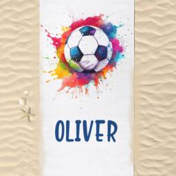 Personalised Football Beach Towel, Pool Custom Swim Holiday Lover - thumbnail 2