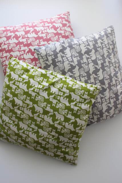 Cushion Covers in Scandinavian-style Print, 3 Colour Options. Polar Bear, Fox, Dove Printed 100% Cotton - image 1