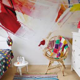 Smeared Paint Removable Wallpaper, Traditional, Stains, Warm Watercolor, Wall Mural, Decal, Self Adhesive #143 - thumbnail 2