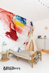 Smeared Paint Removable Wallpaper, Traditional, Stains, Warm Watercolor, Wall Mural, Decal, Self Adhesive #143