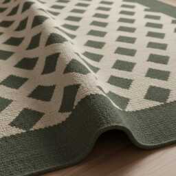 Handmade Olive Green & Beige Kilim Decor, Flatweave Hand Wove Decor - thumbnail 3
