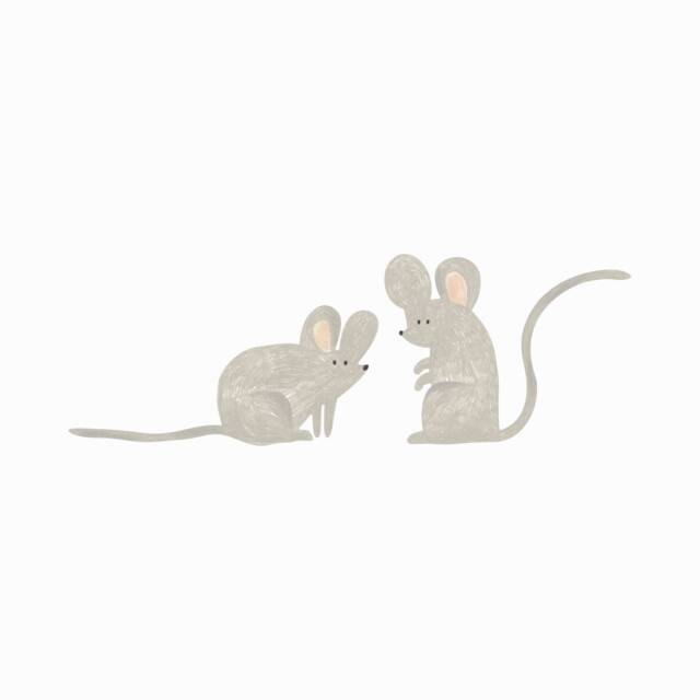 Pencil Mice Fabric Wall Stickers. Removable & Reusable - image 1