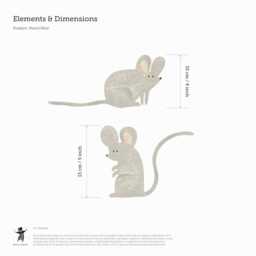 Pencil Mice Fabric Wall Stickers. Removable & Reusable - thumbnail 2