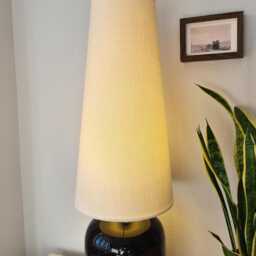 Ivory Linen Cone Lampshade in Textured Fabric, Conical Fat Lamp Shade - thumbnail 2