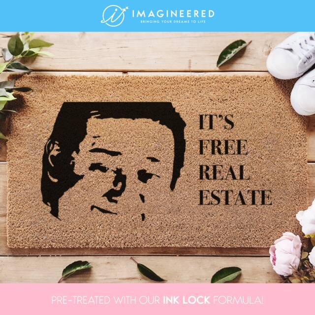 It's Free Real Estate - Tim & Eric Awesome Show Funny Custom Door Mat Realtor Doormat Coir Housewarming Gift - image 1