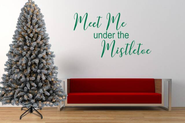 Meet Me Under The Mistletoe Christmas Quote - Vinyl Wall Art Sticker Decal Mural. Home, Decor, Mirror, Window. Love - image 1