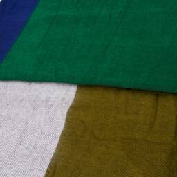 Handmade Yak Wool Blanket Striped Meditation Shawl, Nepal - thumbnail 3
