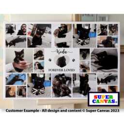Dog Cat Hamster Rabbit Rat Guinea Pig Pet Photo Picture Collage Framed Canvas Print Handmade Memorial Birthday Christmas Gift - thumbnail 3