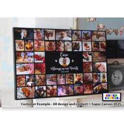 Dog Cat Hamster Rabbit Rat Guinea Pig Pet Photo Picture Collage Framed Canvas Print Handmade Memorial Birthday Christmas Gift - thumbnail 2
